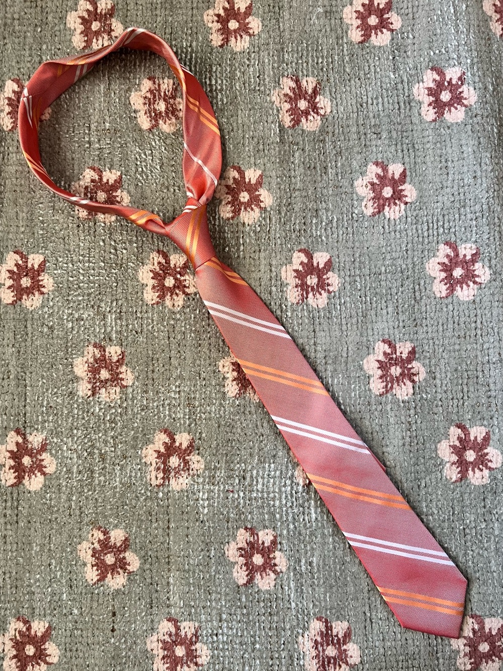 Men's Coral Stripe Necktie